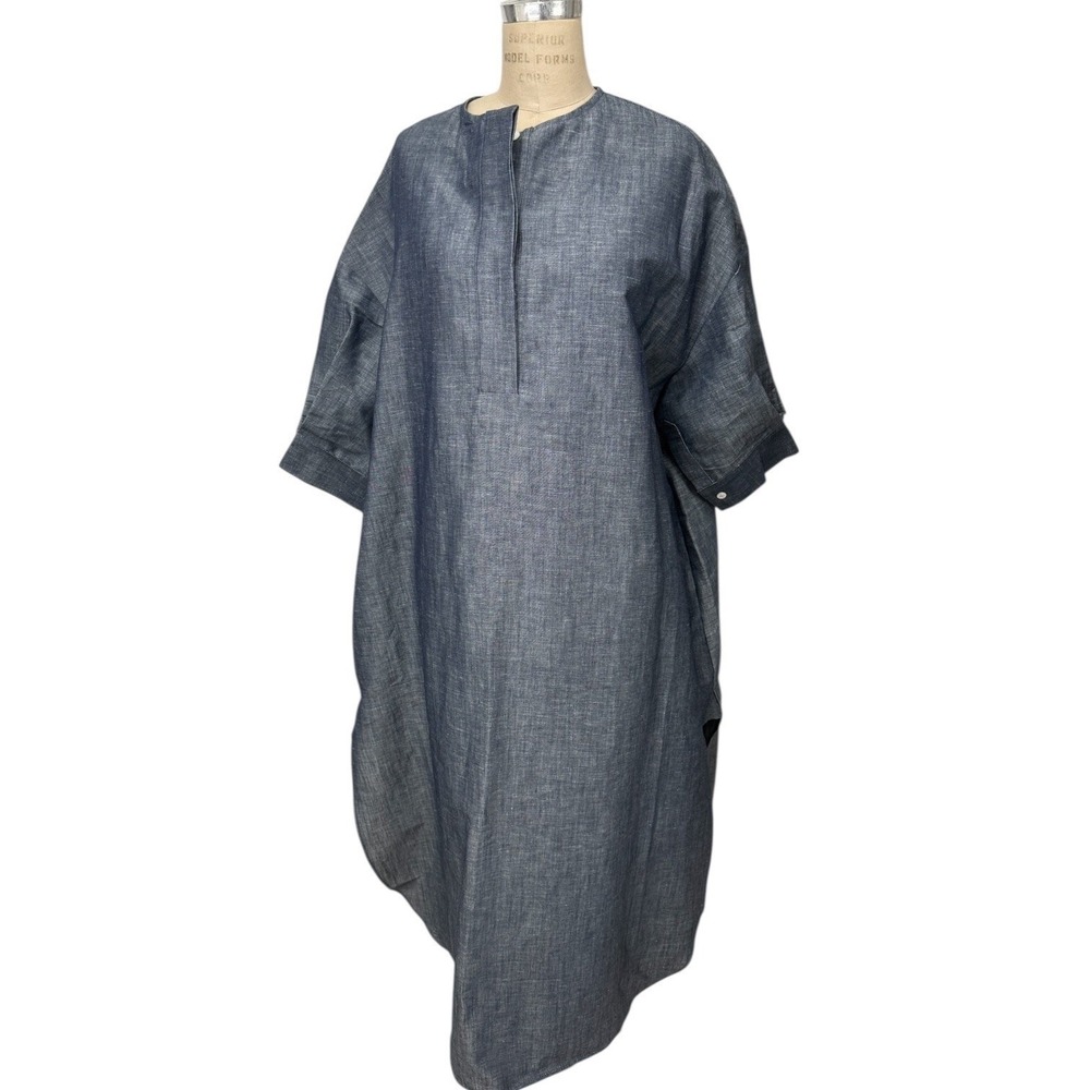 NEW We-Ar4 Oversized Kaftan Dress Womens M Deadstock Cotton Linen Sustainable